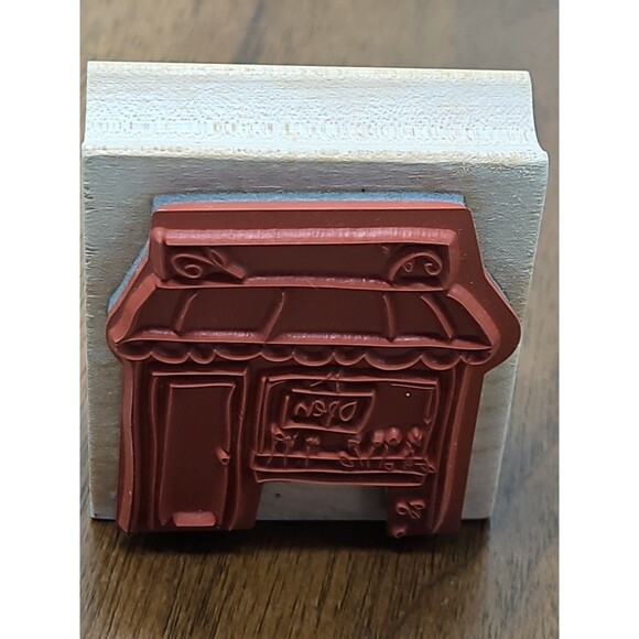 Three 2007 Club Scrap Wood Rubber Stamps- Once Upon A Time, Shop, And Ledger/log - Picture 9 of 16